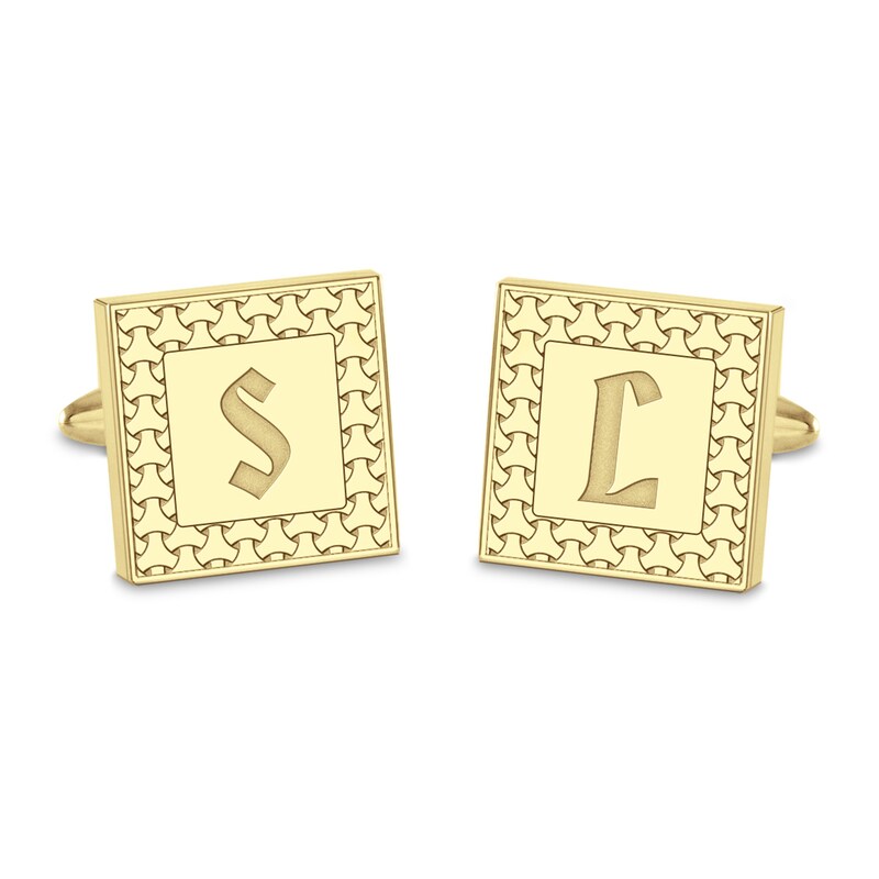 Sterling Silver and Gold Square Cuff Links