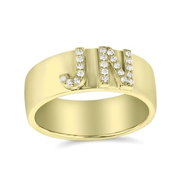 Raised Initials Ring