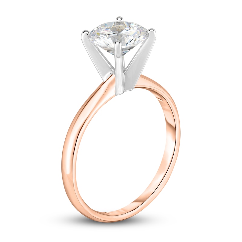 Diamond Solitaire Engagement Ring 3/4 ct tw Round 14K Rose Gold (I2/I)