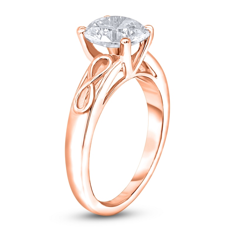 Diamond Solitaire Infinity Engagement Ring 2 ct tw Round 14K Rose Gold (I2/I)