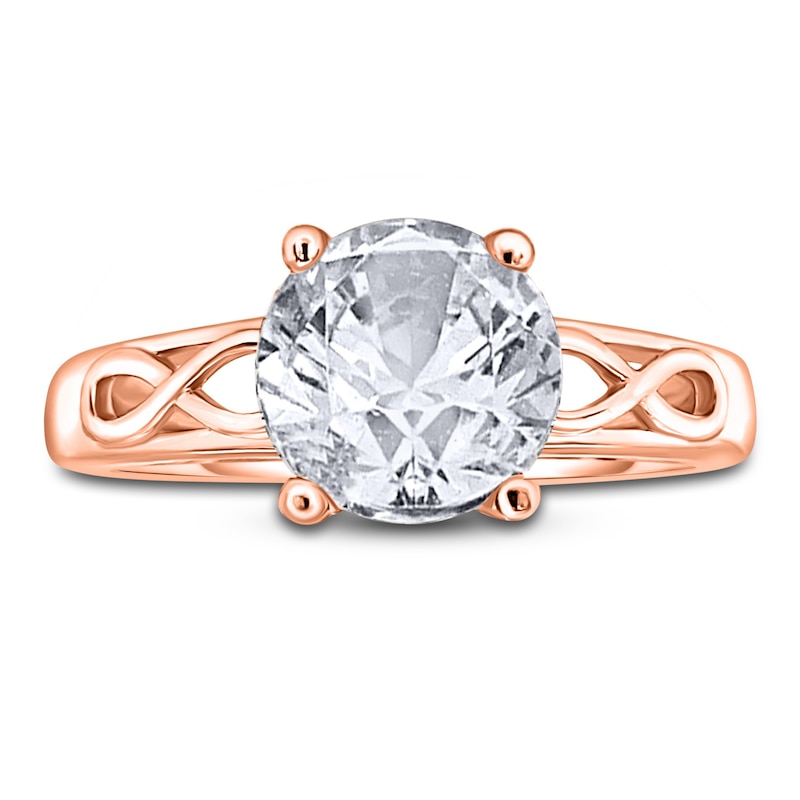 Diamond Solitaire Infinity Engagement Ring 2 ct tw Round 14K Rose Gold (I2/I)