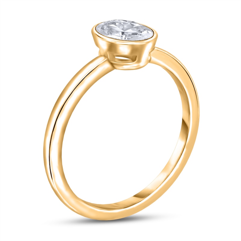 3.5 Ctw Solitaire Oval-Cut Engagement Ring in 18K Gold – Luxe VVS