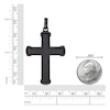 Thumbnail Image 3 of Men's Black Wood Cross Necklace Black Ion-Plated Stainless Steel 24"