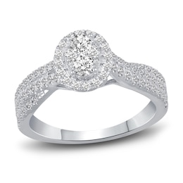 Diamond Engagement Ring 3/4 ct tw Round 14K White Gold