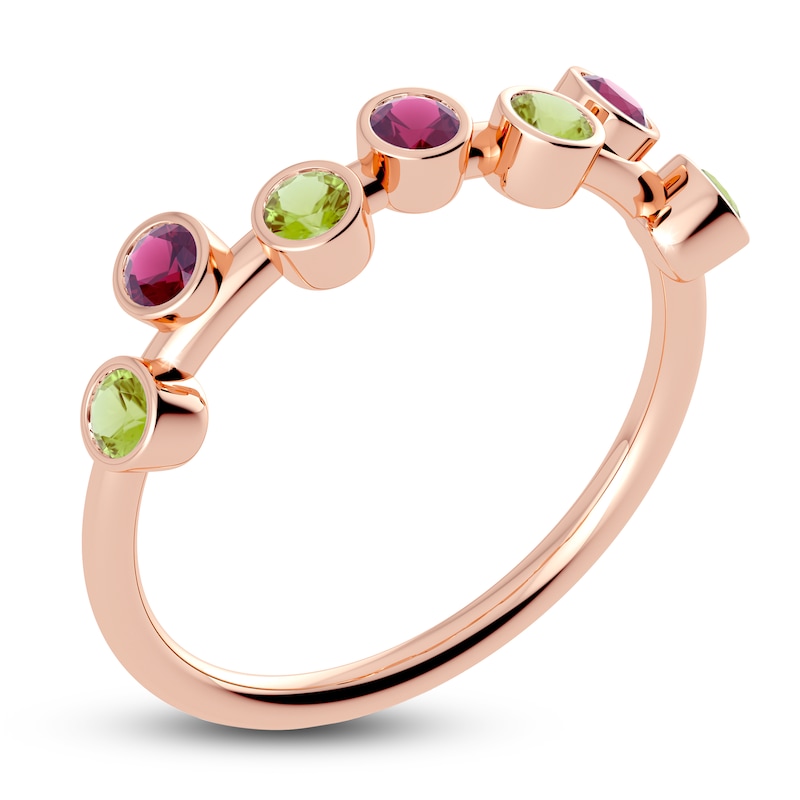 Main Image 2 of Juliette Maison Natural Peridot & Natural Rhodolite Garnet Ring 10K Rose Gold