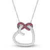 Thumbnail Image 1 of Natural Ruby Heart Necklace 10K White Gold 17&quot;