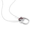 Thumbnail Image 2 of Natural Ruby Heart Necklace 10K White Gold 17&quot;