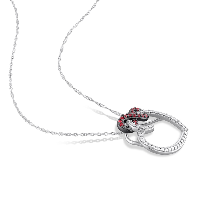 Main Image 2 of Natural Ruby Heart Necklace 10K White Gold 17&quot;