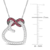 Thumbnail Image 3 of Natural Ruby Heart Necklace 10K White Gold 17&quot;