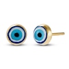 Thumbnail Image 0 of Glass Evil Eye Earrings Blue/White/Black Enamel 14K Yellow Gold