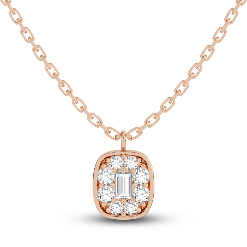 Juliette Maison Natural White Sapphire Pendant Necklace 10K Rose Gold