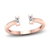 Thumbnail Image 1 of Diamond Open Cuff Wedding Band 1/10 ct tw Baguette 14K Rose Gold