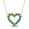 Thumbnail Image 1 of Natural Emerald Heart Pendant Necklace 10K Yellow Gold 17&quot;