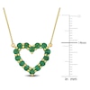 Thumbnail Image 2 of Natural Emerald Heart Pendant Necklace 10K Yellow Gold 17&quot;