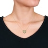 Thumbnail Image 3 of Natural Emerald Heart Pendant Necklace 10K Yellow Gold 17&quot;