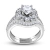 Thumbnail Image 3 of Diamond Halo Bridal Set 2 ct tw Round 14K White Gold