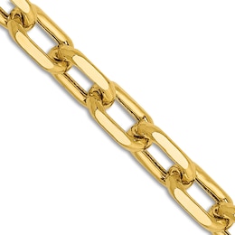 Men's Semi-Solid Cable Chain Necklace 14K Yellow Gold 18&quot; 4.9mm