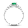 Thumbnail Image 2 of Natural Emerald Oval Ring 14K White Gold