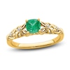 Thumbnail Image 1 of Natural Emerald Ring Diamond Accents 14K Yellow Gold