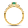 Thumbnail Image 2 of Natural Emerald Ring Diamond Accents 14K Yellow Gold