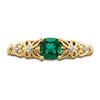 Thumbnail Image 3 of Natural Emerald Ring Diamond Accents 14K Yellow Gold