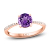 Thumbnail Image 1 of LALI Jewels Natural Amethyst Engagement Ring 1/15 ct t Diamonds 14K Rose Gold