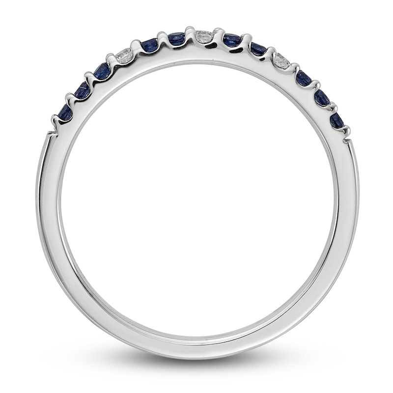 Main Image 2 of Natural Blue Sapphire Ring 1/20 ct tw Diamonds 14K White Gold