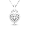 Thumbnail Image 1 of Diamond Heart Pendant Necklace 1/6 ct tw Round 10K White Gold 18&quot;