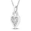 Thumbnail Image 2 of Diamond Heart Pendant Necklace 1/6 ct tw Round 10K White Gold 18&quot;