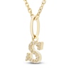 Thumbnail Image 2 of Diamond Initial S Pendant Necklace 1/20 ct tw Round 10K Yellow Gold 18&quot;