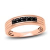 Thumbnail Image 0 of Men's Natural Black Sapphire Wedding Band 14K Rose Gold 5.5mm