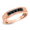 Thumbnail Image 1 of Men's Natural Black Sapphire Wedding Band 14K Rose Gold 5.5mm