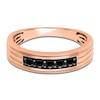 Thumbnail Image 2 of Men's Natural Black Sapphire Wedding Band 14K Rose Gold 5.5mm