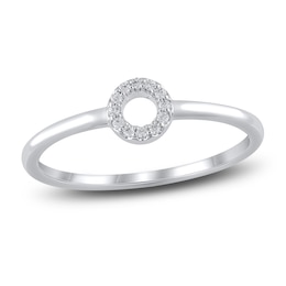 Diamond Open Circle Ring 1/20 ct tw Round 14K White Gold