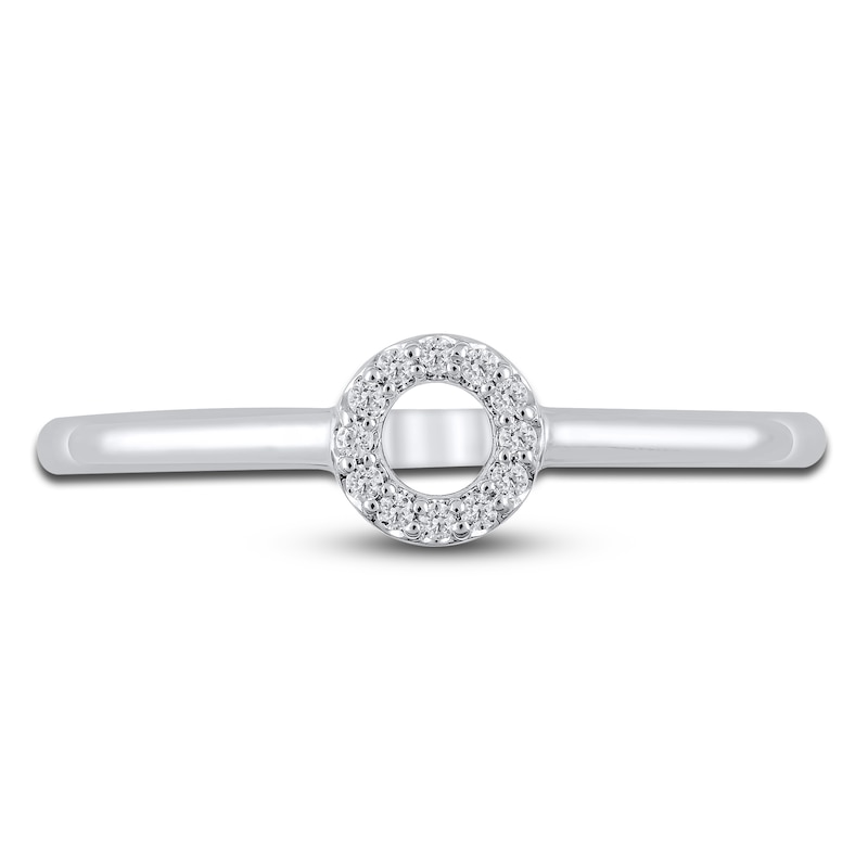 Main Image 3 of Diamond Open Circle Ring 1/20 ct tw Round 14K White Gold