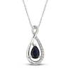 Thumbnail Image 1 of Natural Blue Sapphire Necklace 1/20 ct tw 14K White Gold 18&quot;