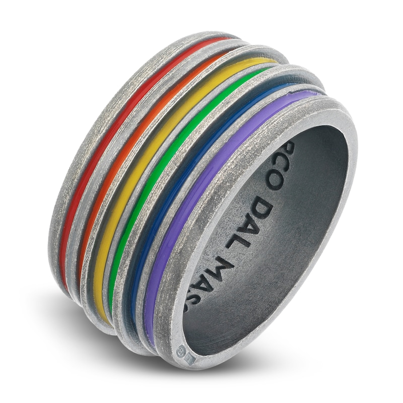 Main Image 1 of Marco Dal Maso Acies Wide Pride Ring Multi-Colored Enamel Sterling Silver