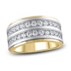 Thumbnail Image 1 of Men's Diamond Anniversary Band 1-1/2 ct tw Round 14K Two-Tone Gold