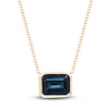 Thumbnail Image 0 of Natural London Blue Topaz Necklace 1/20 ct tw Round 14K Yellow Gold 18"