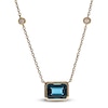 Thumbnail Image 3 of Natural London Blue Topaz Necklace 1/20 ct tw Round 14K Yellow Gold 18"