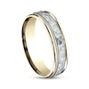 Thumbnail Image 1 of Hammered Wedding Band 14K Two-Tone Gold 6.0mm