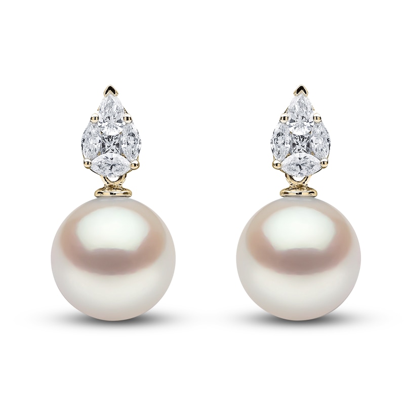 Main Image 1 of Yoko London South Sea Cultured Pearl Earrings 3/8 ct tw Diamonds 18K Yellow Gold