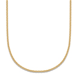 High-Polish Cable Chain Necklace 24K Yellow Gold 16&quot; 1.3mm