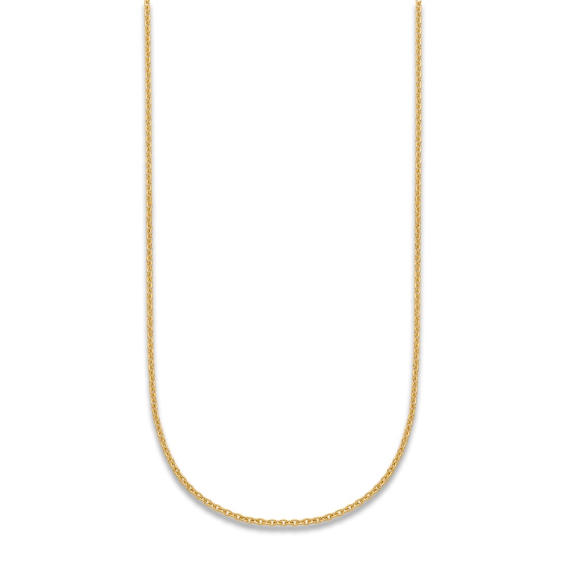 Main Image 3 of High-Polish Cable Chain Necklace 24K Yellow Gold 16&quot; 1.3mm