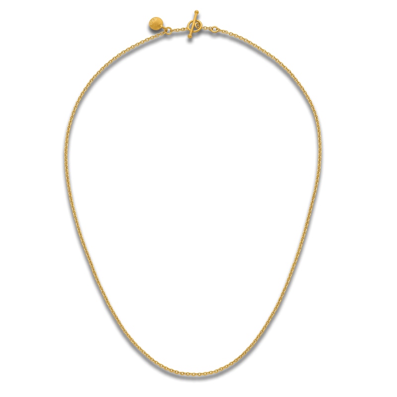 Main Image 5 of High-Polish Cable Chain Necklace 24K Yellow Gold 16&quot; 1.3mm