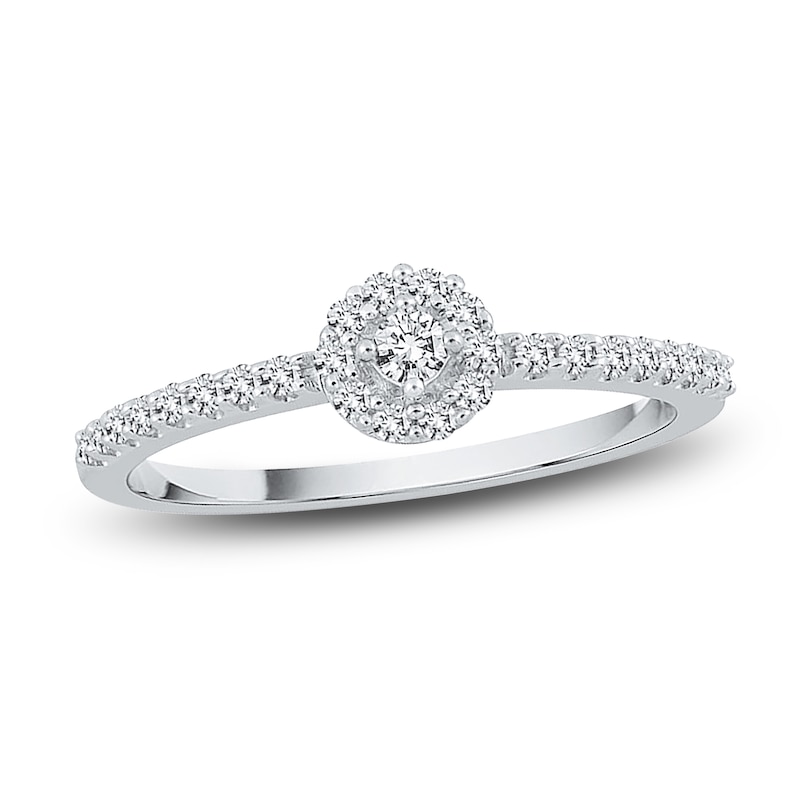 Diamond Promise Ring 1/5 ct tw Round 14K White Gold