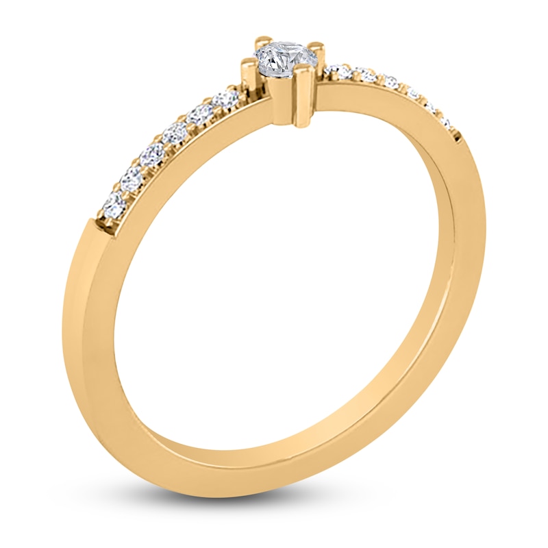 Main Image 4 of Diamond Promise Ring 1/8 ct tw Round 14K Yellow Gold