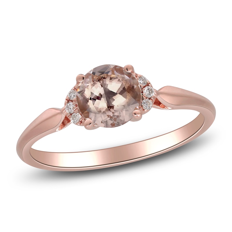 Main Image 2 of Natural Morganite & Diamond Engagement Ring 1/20 ct tw 14K Rose Gold