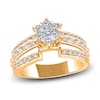 Thumbnail Image 1 of Diamond Triple Row Engagement Ring 1 ct tw Round 14K Yellow Gold