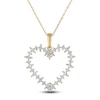 Thumbnail Image 1 of Marquise-Cut & Round Diamond Heart Pendant Necklace 3/4 ct tw 10K Yellow Gold